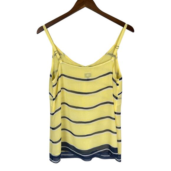 Cabi 5207 Rivera Lights Yellow Stripe Knot Chiffon Layering Cami Tank Blouse - Picture 9 of 12